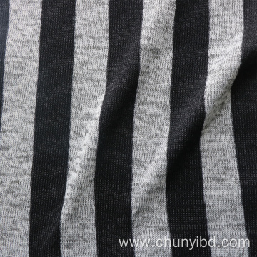 100% Polyester Stripe Pattern Cationic Dye One Side Brushed Weft Knitted Loose Fleece Fabric for Coat Home Textile